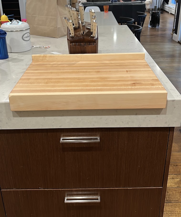 Hard Maple Pastry Board, Dough Board, Large Over Counter Cutting Board
