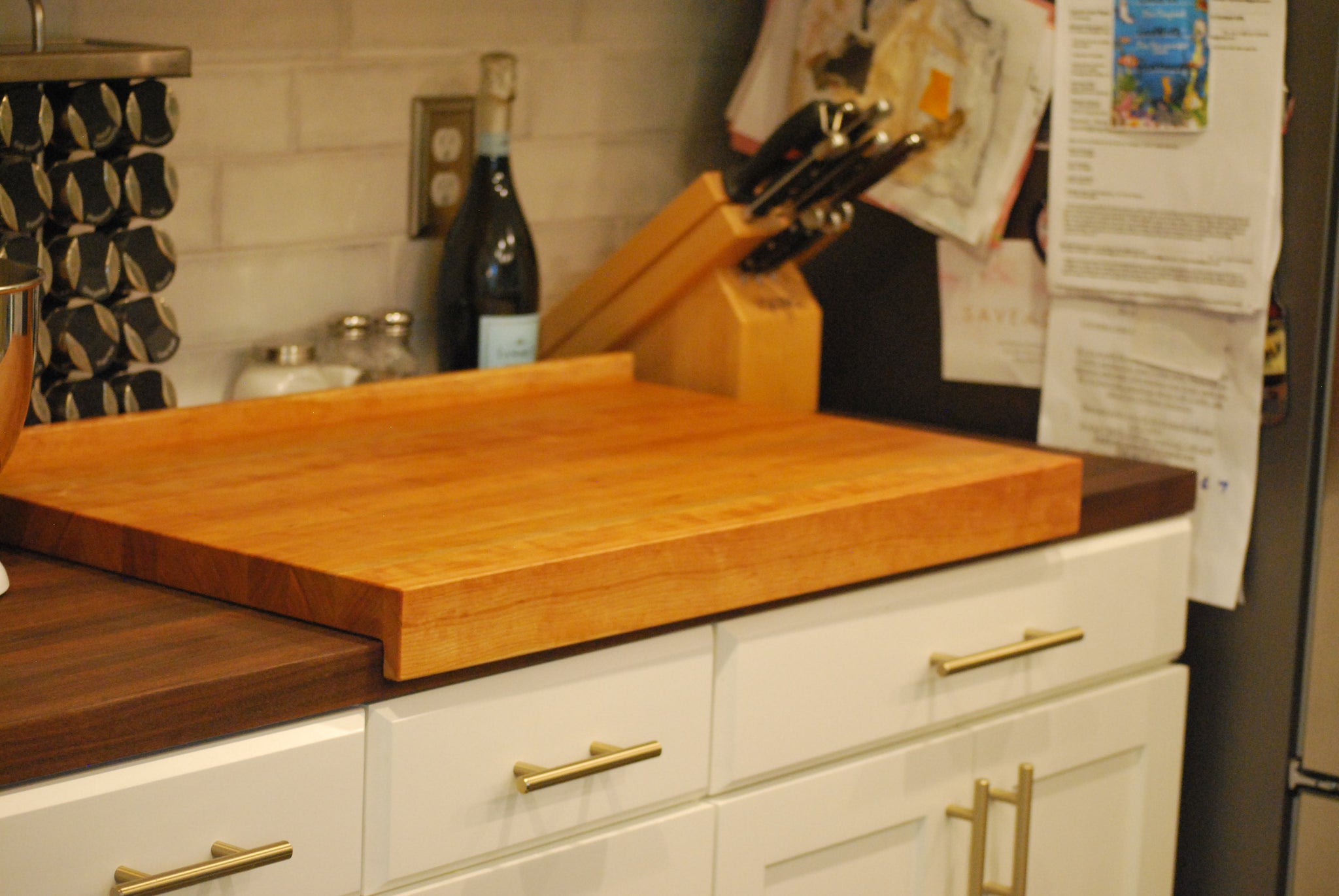 Large Cutting Board Maple Hardwood Pastry and Bread Board Kitchen