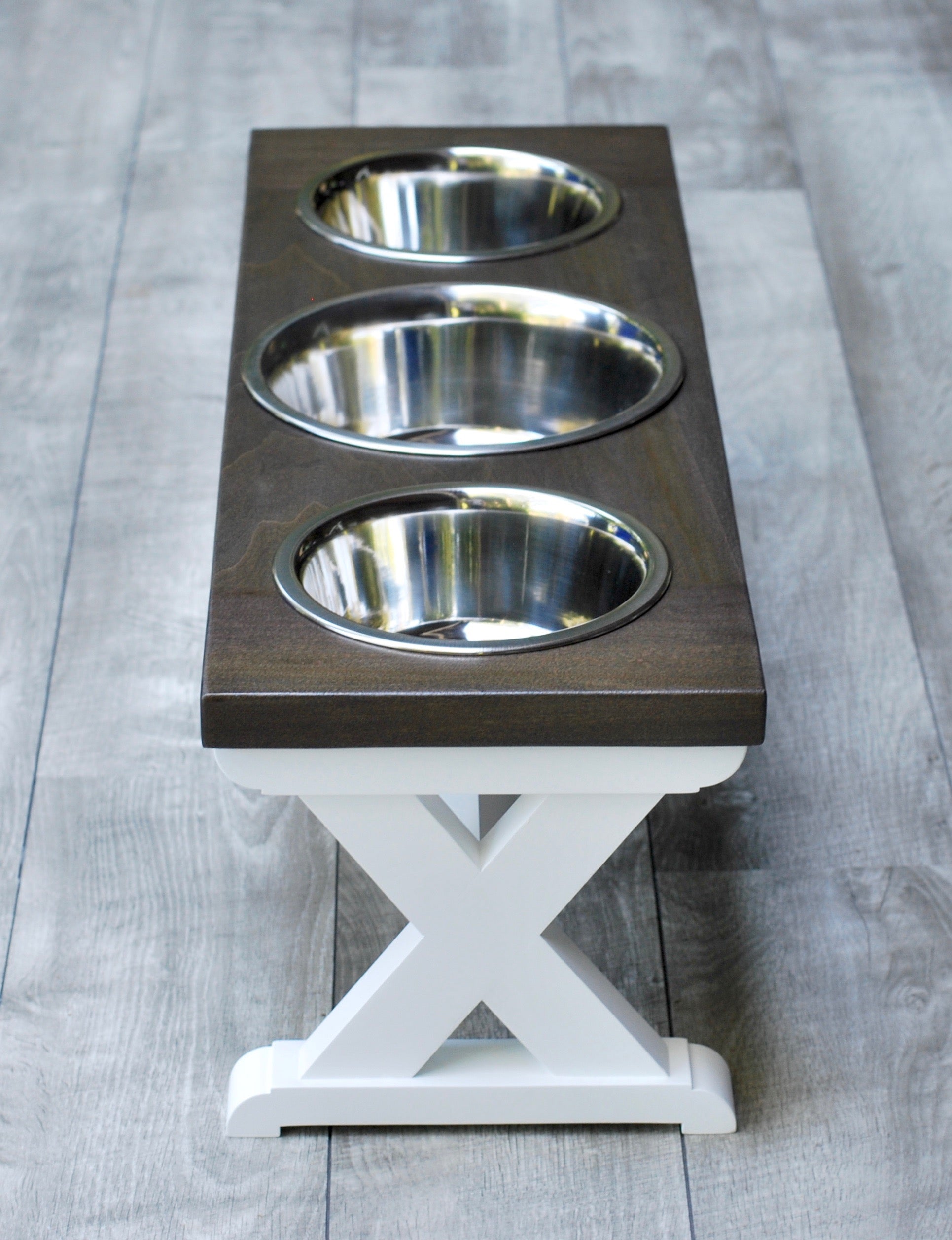 Farmhouse Dog Bowl Stand  Three Bowls - Davenport's Dogs - Marketspread