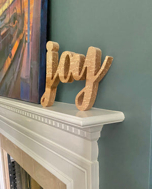 Wood Joy Sign, Reclaimed Barnwood Sign, Joy to the World Sign for Farmhouse Lover