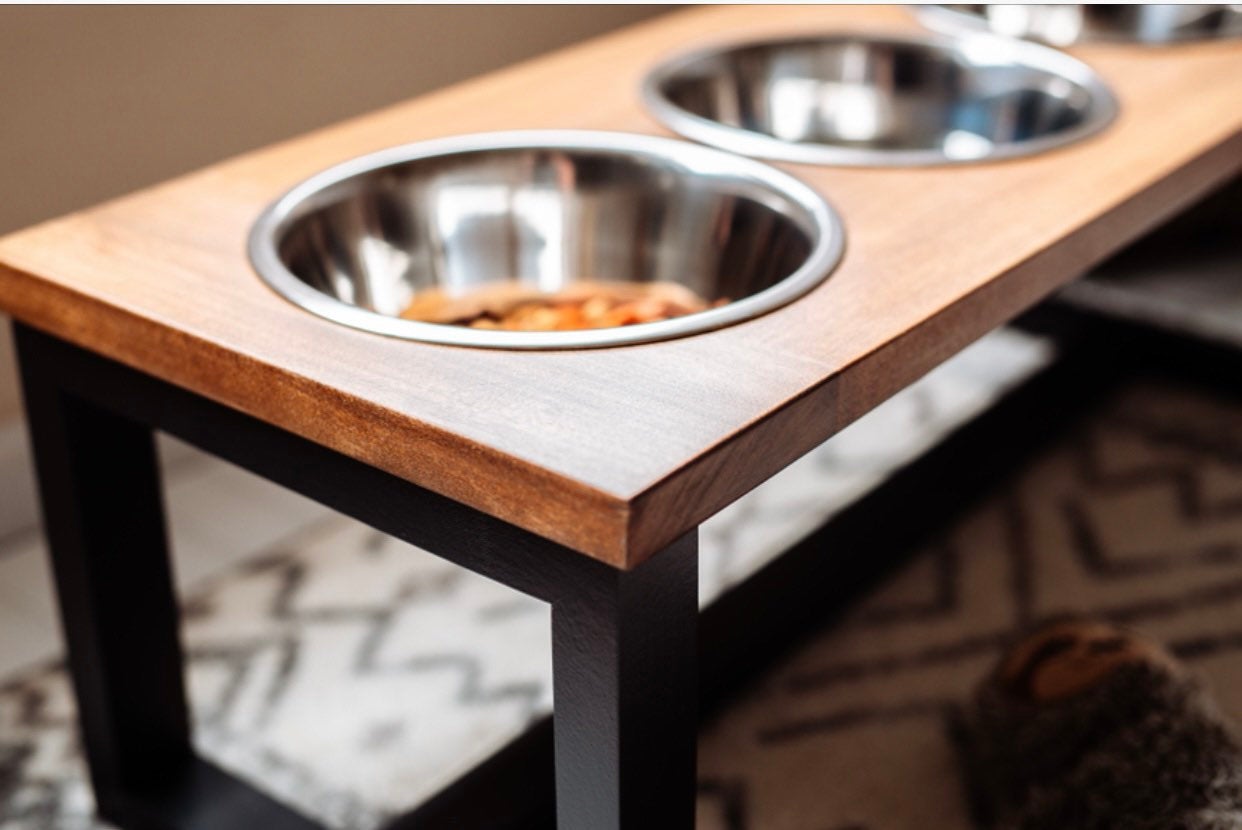 Modern Elevated Dog Bowls for Large Dogs. Raised Dog Bowl Stand