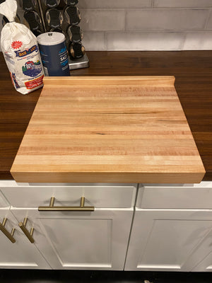 Maple Pastry Board, Bread Dough Board with Double Countertop Notch